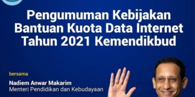 program bantuan kuota data internet gratis tahun 2021 dari Kemendikbud